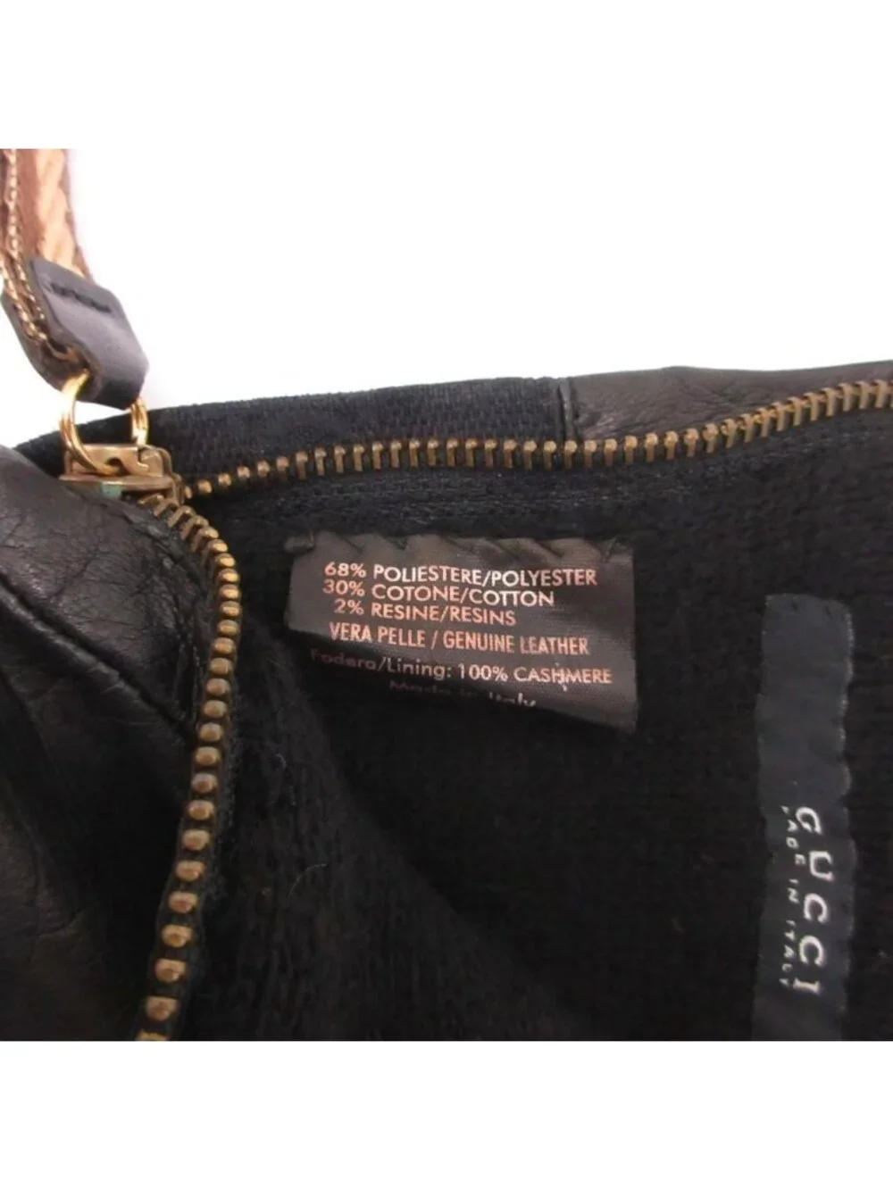 Gucci Leather Gloves GG Pattern Canvas Lining 7.5 Black